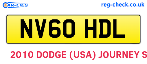NV60HDL are the vehicle registration plates.