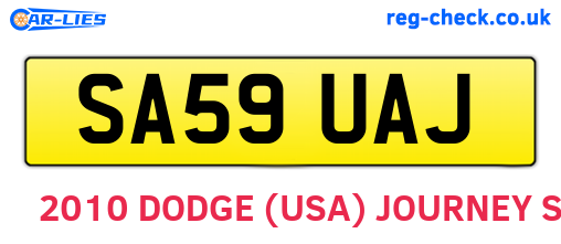 SA59UAJ are the vehicle registration plates.