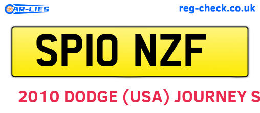 SP10NZF are the vehicle registration plates.
