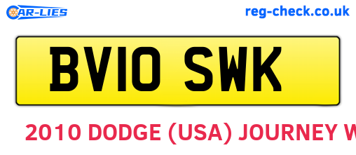 BV10SWK are the vehicle registration plates.