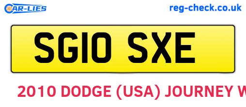 SG10SXE are the vehicle registration plates.