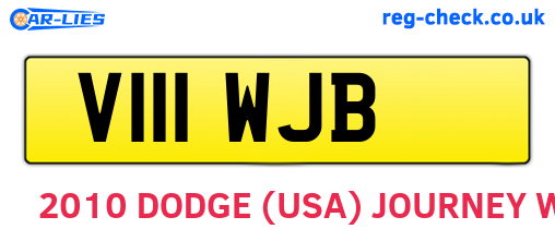 V111WJB are the vehicle registration plates.
