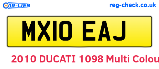 MX10EAJ are the vehicle registration plates.