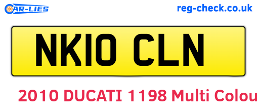 NK10CLN are the vehicle registration plates.