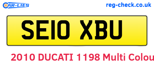SE10XBU are the vehicle registration plates.