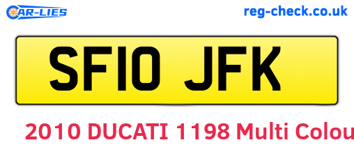 SF10JFK are the vehicle registration plates.