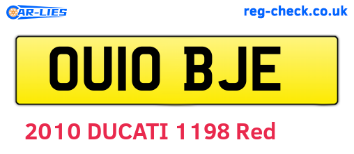 OU10BJE are the vehicle registration plates.