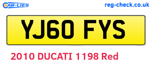 YJ60FYS are the vehicle registration plates.