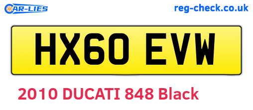 HX60EVW are the vehicle registration plates.