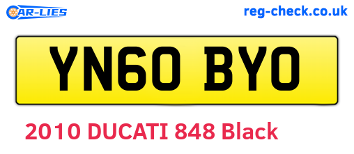 YN60BYO are the vehicle registration plates.
