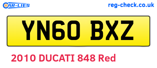 YN60BXZ are the vehicle registration plates.