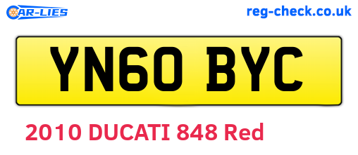 YN60BYC are the vehicle registration plates.