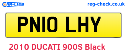 PN10LHY are the vehicle registration plates.