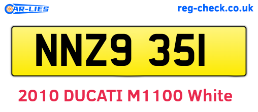 NNZ9351 are the vehicle registration plates.