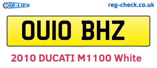 OU10BHZ are the vehicle registration plates.