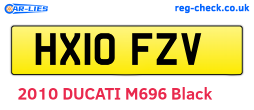 HX10FZV are the vehicle registration plates.