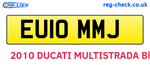 EU10MMJ are the vehicle registration plates.