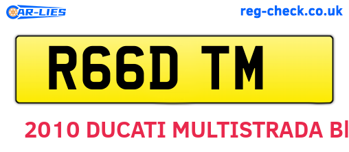 R66DTM are the vehicle registration plates.