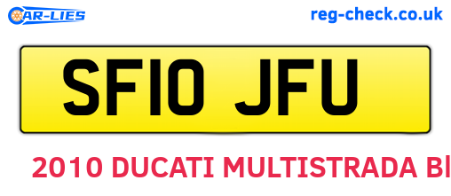 SF10JFU are the vehicle registration plates.