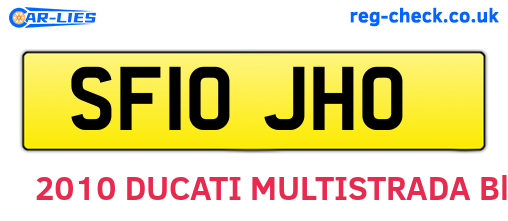 SF10JHO are the vehicle registration plates.