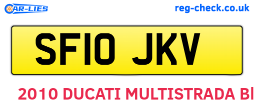 SF10JKV are the vehicle registration plates.