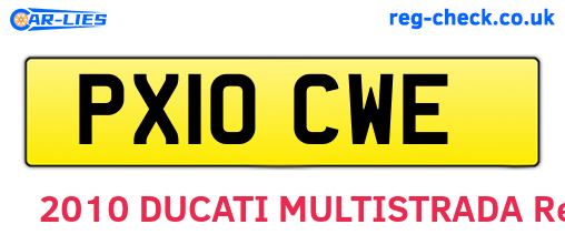 PX10CWE are the vehicle registration plates.