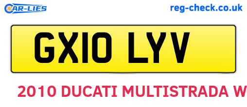 GX10LYV are the vehicle registration plates.