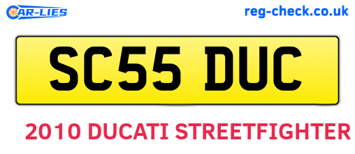 SC55DUC are the vehicle registration plates.