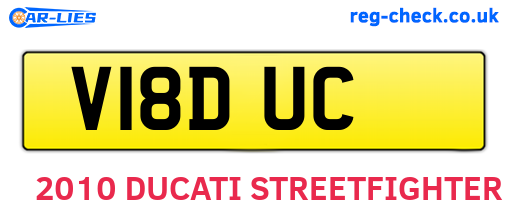 V18DUC are the vehicle registration plates.