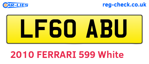 LF60ABU are the vehicle registration plates.