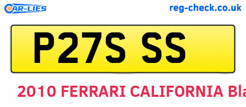 P27SSS are the vehicle registration plates.