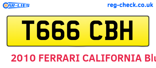 T666CBH are the vehicle registration plates.
