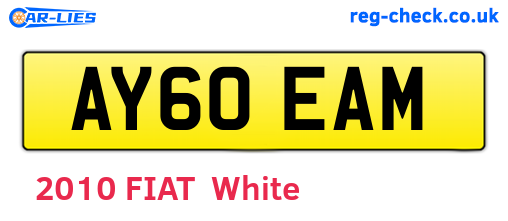 AY60EAM are the vehicle registration plates.