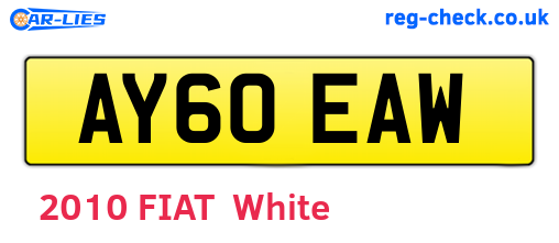 AY60EAW are the vehicle registration plates.