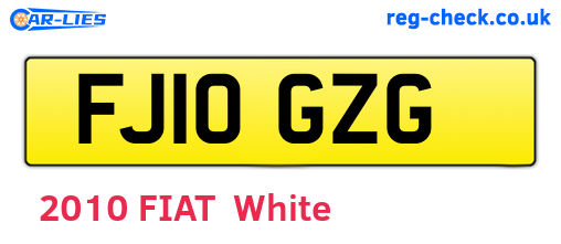 FJ10GZG are the vehicle registration plates.