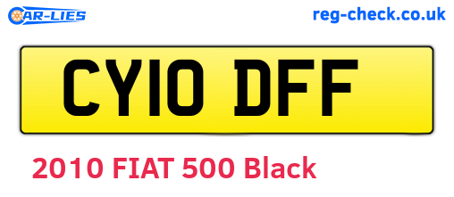 CY10DFF are the vehicle registration plates.