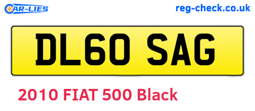 DL60SAG are the vehicle registration plates.