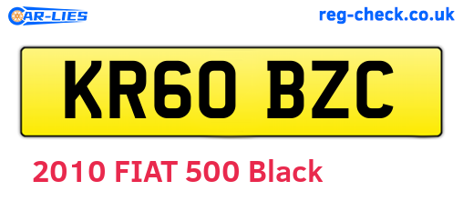 KR60BZC are the vehicle registration plates.