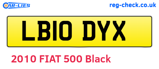 LB10DYX are the vehicle registration plates.