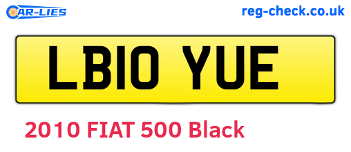 LB10YUE are the vehicle registration plates.