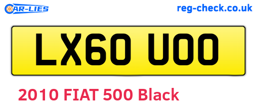 LX60UOO are the vehicle registration plates.