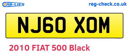 NJ60XOM are the vehicle registration plates.