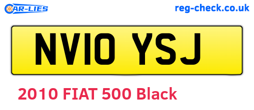 NV10YSJ are the vehicle registration plates.