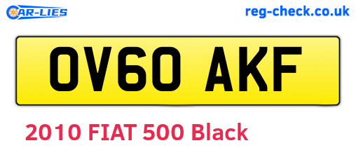 OV60AKF are the vehicle registration plates.