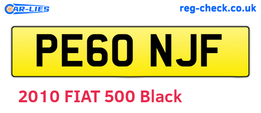 PE60NJF are the vehicle registration plates.