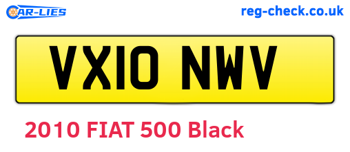 VX10NWV are the vehicle registration plates.