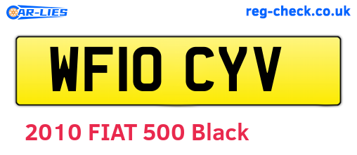 WF10CYV are the vehicle registration plates.