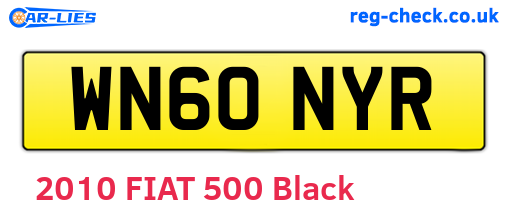 WN60NYR are the vehicle registration plates.