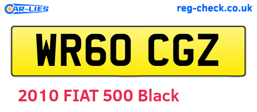 WR60CGZ are the vehicle registration plates.