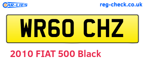 WR60CHZ are the vehicle registration plates.